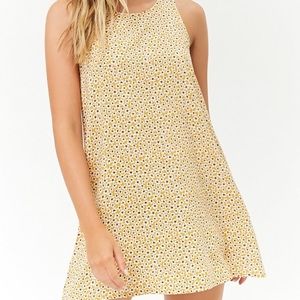Forever 21 Yellow Ditsy Floral Racerback Dress